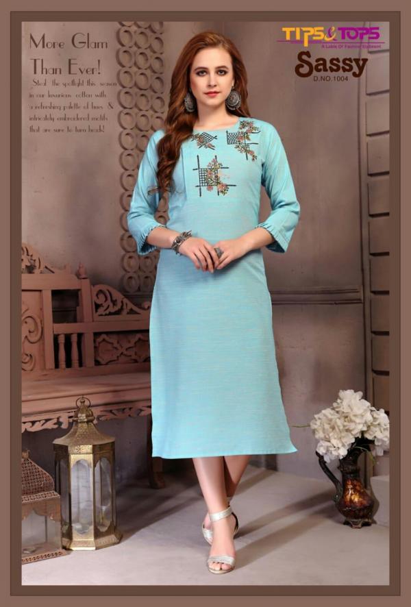 Tips & Tops Sassy-Cotton-With-Embroidery-Kurti
